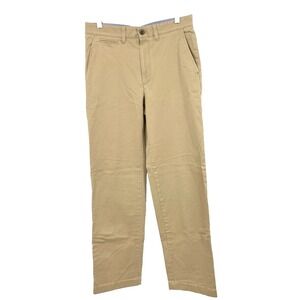 LL Bean Men Size 30 x 32 Pants Khakis Brown Straight Leg Cotton Stretch Canvas